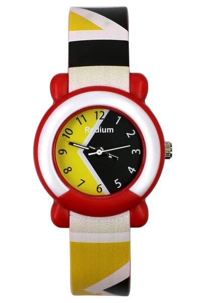 sezerekspres Children's Wristwatch Waterproof Rodium Analaog (2216) (red-yellow-black)