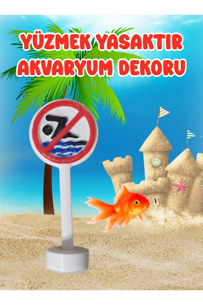 Akvaryum Yüzmek Yasaktır Akvaryum Dekoru / Küçük Akvaryum & Büyük Akvaryum iç...
