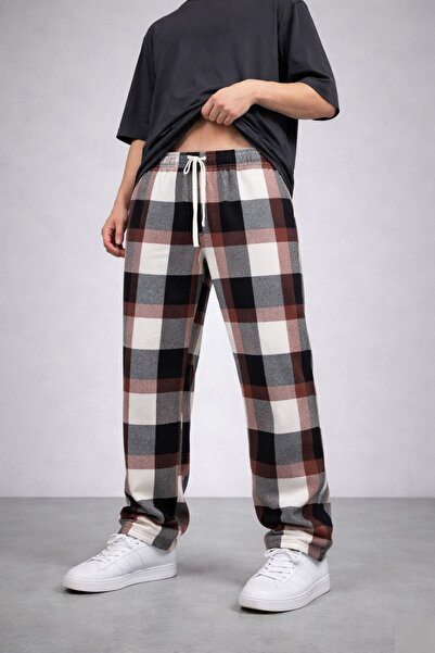 Lawina Giyim Unisex Ekose Kareli Kalın Kışlık Pijama Eşofman