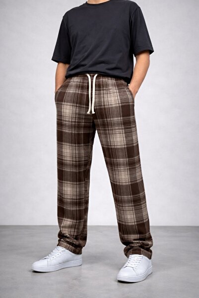 Lawina Giyim Unisex Ekose Kareli Kalın Kışlık Pijama Eşofman
