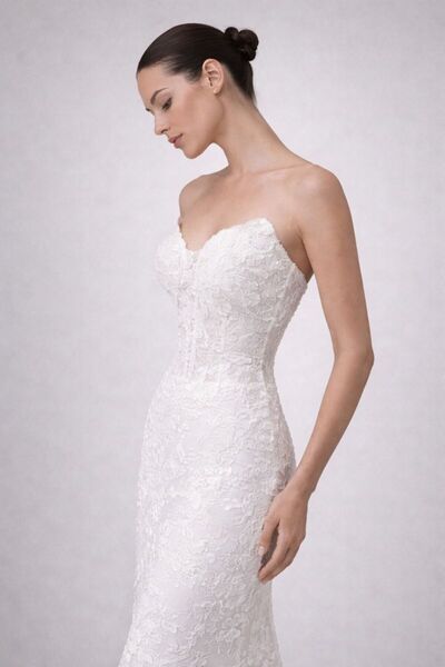 VİONELLA Celestine 3D Çiçek Dantelli Nikah Elbisesi / Gelinlik