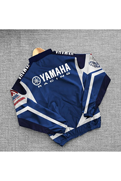 Lushen Mavi Yamaha MT Oversize Unisex Motorcu Yağmurluk Rüzgarlık İnce Ceket