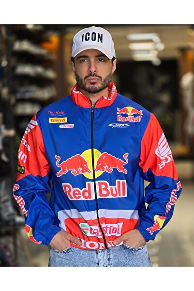 Lushen HND Kırmızı Mavi Motorcu Yağmurluk Rüzgarlık İnce Ceket