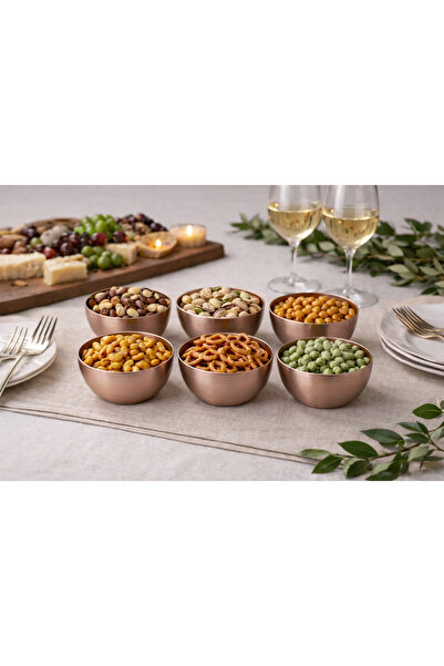 Asemi online 6'lı Roze Çerezlik Paslanmaz Çelik