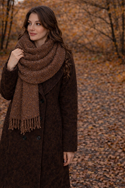 laviyonsa Silvery Thick Textured Shawl & Scarf