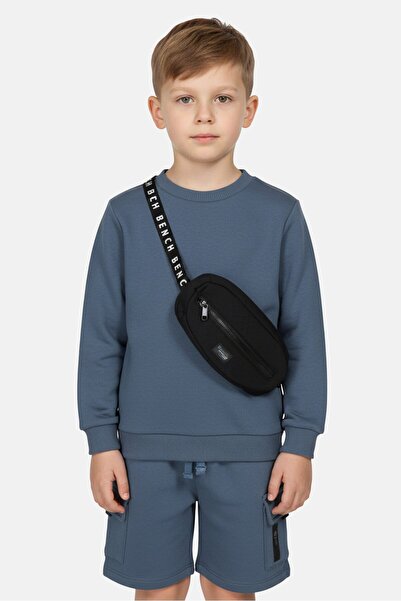 BENCH Toddlers Boy 2 Pcs Long Sleeve Sweatshirts And Shorts Set, Dusty Blue