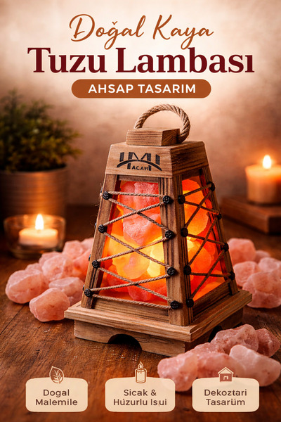 HMH -Doğal Kaya Tuzu Lambası Dekoratif Şamdan Model