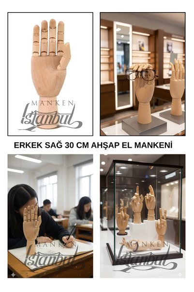 Manken İstanbul Erkek Sağ El 30 Cm-Eskizler İçin Doğal Duruşlar Hareketli par...