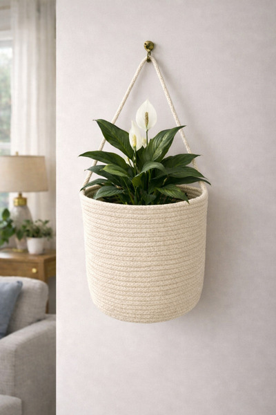 ÖRGÜM Saksı Kılıfı Çok Amaçlı Sepet Asılabilen Organizer ( BİTKİ VE ASMA APAR...