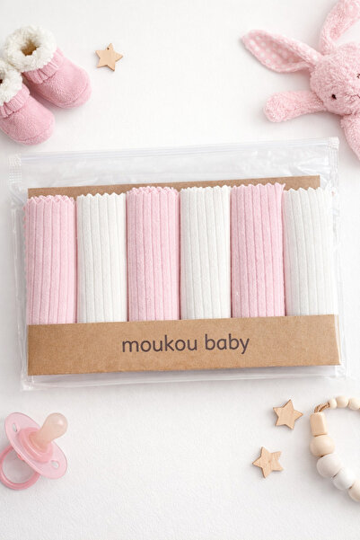 moukou Soft 6-Pack 100% Organic Cotton Baby Wipes Set – 30X30 cm – Suitable f...
