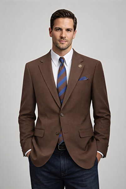 ilayda emir καφέ μπλέιζερ ανδρικό μπουφάν