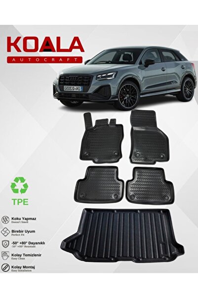 KoalaOtoTekstil Audi Q2 (2017-2025) Ile Uyumlu-Araca Özel Paspas ve Bagaj Havuzu