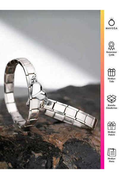 MAVEGA Yüksek Kalite Çelik Sevgili Çift 2 Adet Mıknatıslı Kalp Esnek İtalyan ...