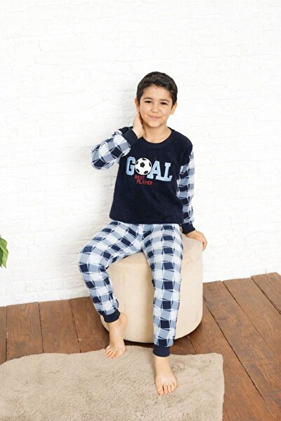 Minimoon Kışlık Erkek Çocuk Polar Pijama Takımı Sıcak Tutan Rahat Kalıp 5-16 Yaş