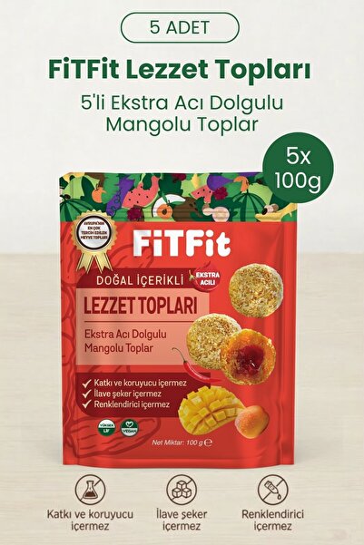FitFit Hindistan Cevizi Kaplı Ekstra Acı Dolgulu Mangolu Top Glutensiz Sağlık...