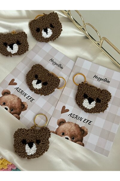 Puffybaby Punch İşleme Ayıcık Suratı Anahtarlık - Yenidoğan Hediyelik Bebek H...