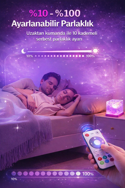 Weisre Renk Değiştiren LED Aurora Işıkları Buz Lambası Uzaktan Kumandalı Dekoratif Masa & Gece Lambası