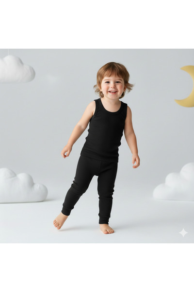 CİCİ GİYİM Girls Boys Thermal Children's Tights Black