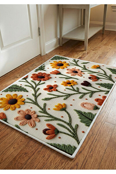 Artvibe Covoraș pentru ușă cu tematică de toamnă, galben portocaliu, imprimat...