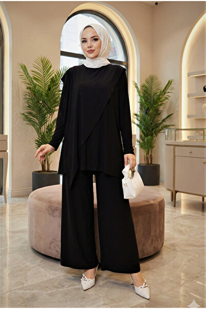 modamira Kadın Sandy Siyah Omuzdan Kanatlı Tunik Tarz Davet Tasarım Genç Anne...