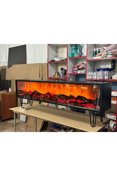 Butik Craft concept Tv Şöminesi Bluetoothlu ELEGANCE SERİ SİYAH RENK