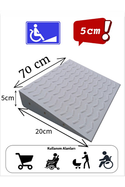 Roboqoq 5 cm Tekerlekli Sandalye Kapı Eşik Rampası Bantlı Dayanıklı Beyaz
