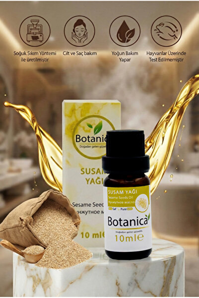 botanica %100 Saf Soğuk Sıkım Susam Yağı 10 ml - Kaş Kirpik ve Saç Gürleştiri...