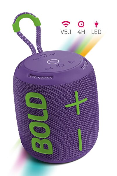 POWERWAY Bold Mor Taşınabilir Ses Bombası Kablosuz Bluetooth Hoparlör Speaker...
