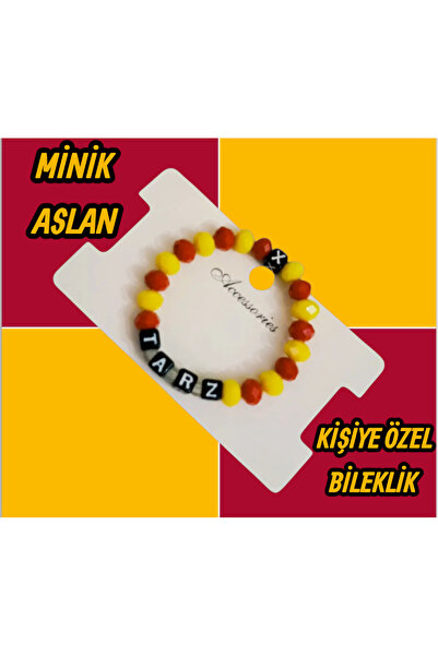 devritarz Sarı Kırmızı Minik Aslan Çocuk Kişiye Özel Bileklik Tasarım