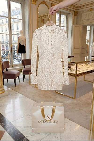 Paradise Collection Moda Evi Dantelli Gece Elbisesi Satenelbisem Yılbaşı Kole...