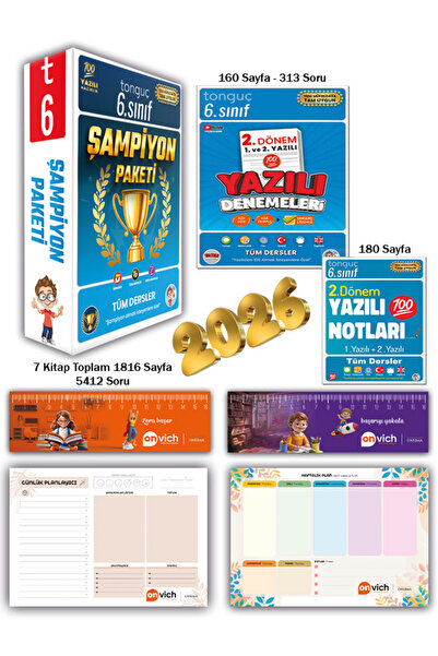 Tonguç Yayınları 6. Sınıf Şampiyon Paketi Tüm Dersler Soru Bankası - 2. Dönem...