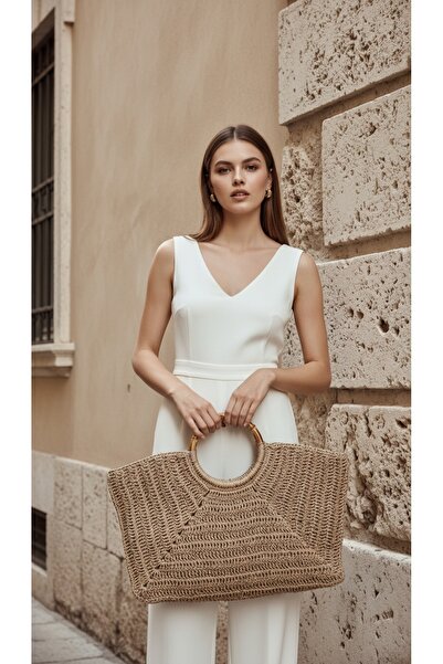 Mimoza Accessories Hasır El Çantası