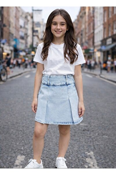 Ede Tekstil YENİ SEZON KIZ ÇOCUK JEANS ŞORT ETEK