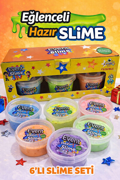 EVENT 6 Farklı Renk Hazır Slime Set Hazır Slime Oyuncak Çocuklar İçin Hazır S...