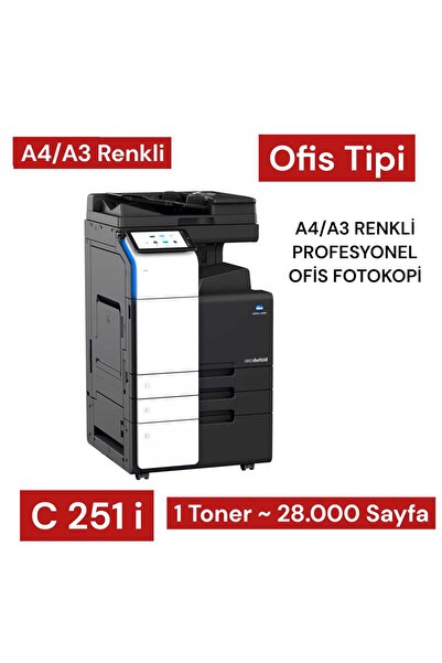 konica Minolta Bizhub C251i A3/A4 Renkli Fotokopi Makinesi – Çok Fonksiyonlu ...