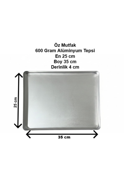 Genel Markalar Alüminyum Baklava Ve Börek Tepsisi 25X35x4 CM - 600 Gram - Der...