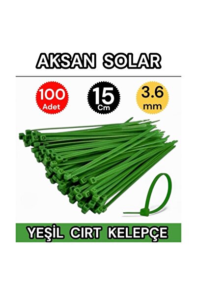 By mag 3.6x150 Orjinal Kablo Bağı Yeşil Cırt Kelepçe (15cm uzunluk) Ağaç, çim...