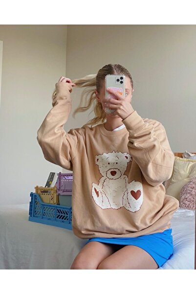 Jose Clothing سويت شيرت مطبوع بأكمام طويلة وقصة كبيرة الحجم