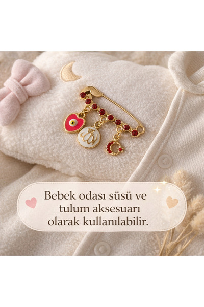 MİNELEŞARP34 Taşlı özel simgeleri olan bebeklere özel broş . Özel ambalajda g...