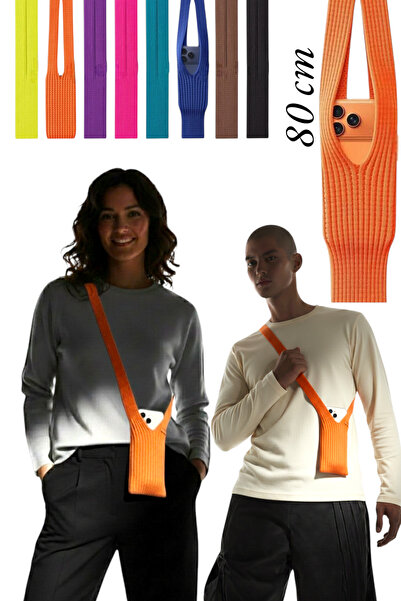 KYLE XM Phone Neck Strap Compatible with All Phones 80 cm Knitted Fabric Shou...