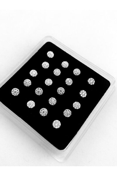 UygunGümüşçülük 925 Ayar Gümüş Yuvarlak Zirkon Taşlı Hızma Piercing - Küpe Ol...