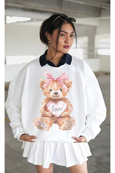 Jose Clothing سويت شيرت مطبوع بأكمام طويلة وقصة كبيرة الحجم