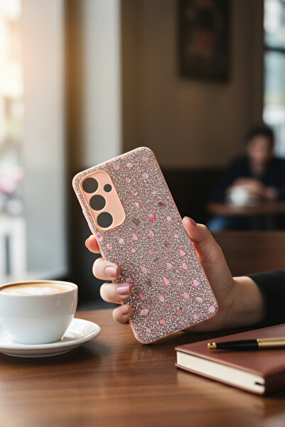 batuteknoloji Galaxy A36 BatuTeknoloji Kırçıllı Milena Taşlı Silikon Kılıf