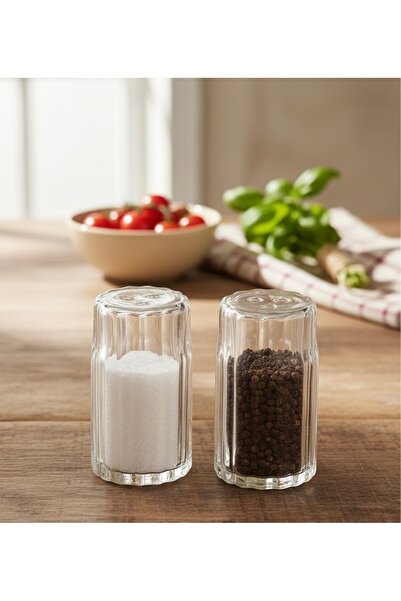 AENLINE HOME طقم ملح وفلفل من الأكريليك الشفاف - قطعتان