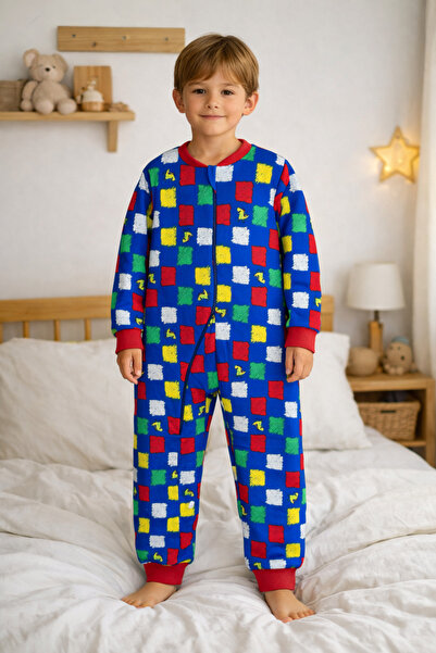 KEY KIDS Mavi Kırmızı Dinazor Pamuklu Bacaklı 8/10/12 Yaş 2.5 tog Kışlık Kalı...