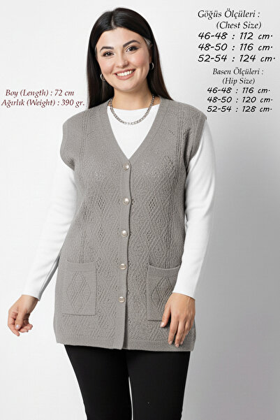 Elvin سترة نسائية محبوكة كبيرة الحجم من الصوف السميك للشتاء بنمط فرو المنك