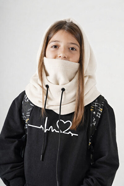 Cosy Club Shop Kız Çocuk Ekru Polar Balaklava Rüzgar Geçirmez Sıcak Tutan Uni...