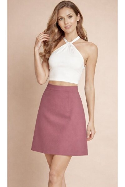 Kahra Collection Dusty Rose High Waist Lightweight Stretch Fabric Knee Length...