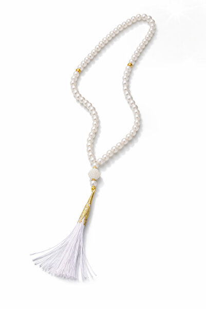 Sheyma Design Namaz Tesbihi Püsküllü Beyaz Incili 99'lu Namaz Tesbihi