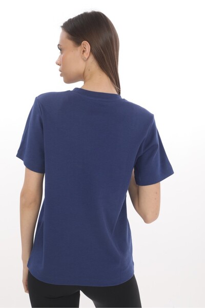 Giyimod WOMEN'S NAVY BLUE BICYCLE NECK SHORT SLEEVE 100% COTTON INTERLOCK T-SHIRT S-101Y